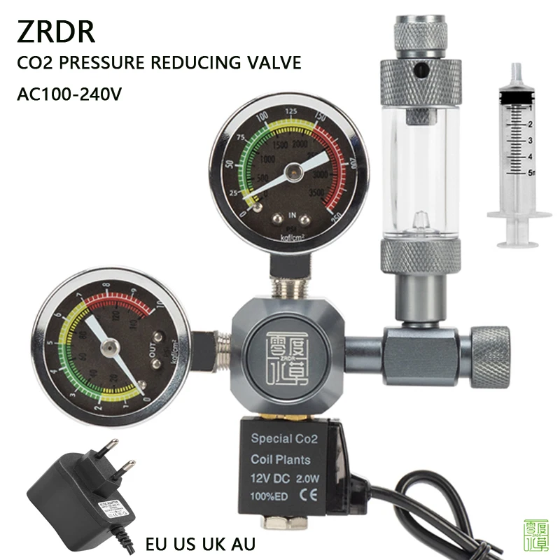 Planted Aquarium Co2 - ZRDR Aquarium CO2-Regler Elektromagnetisches Ventil Blasenzähler