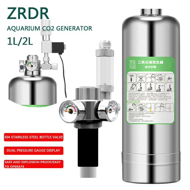 Planted Aquarium Co2 - ZRDR Aquarium CO2-Generator Duales Manometer Blasenmessgerät