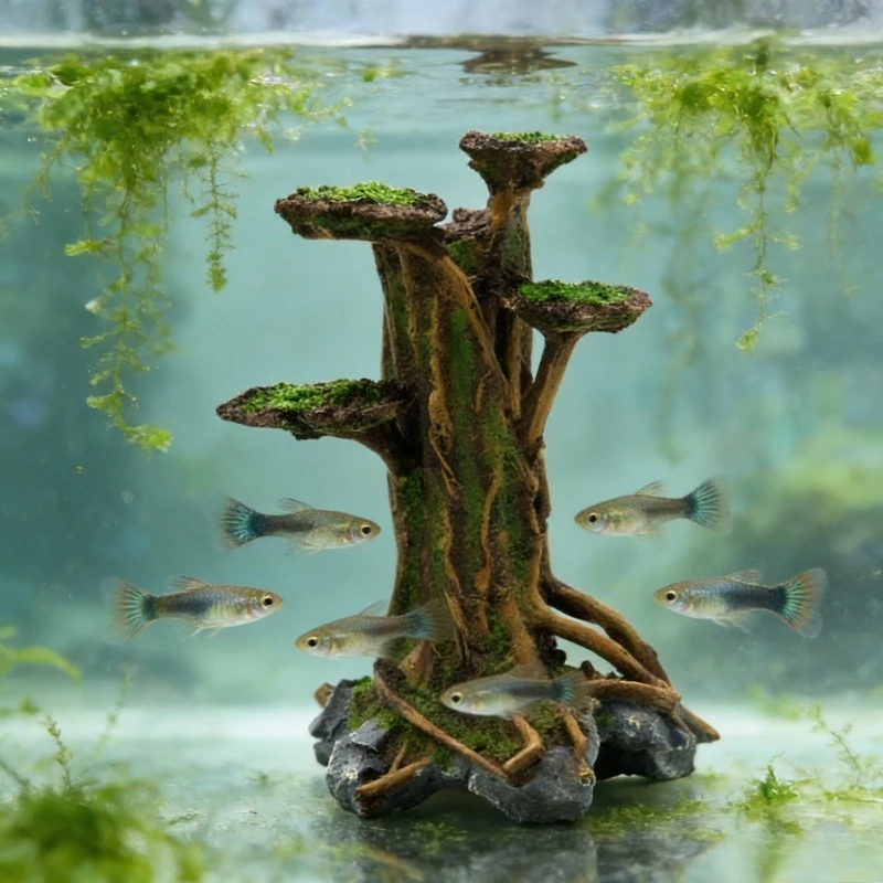 Künstlicher Moosbaum-Treibholz – Aquarium Plant Roots Bewertung und Preis